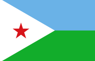 ジブチの国旗と地図