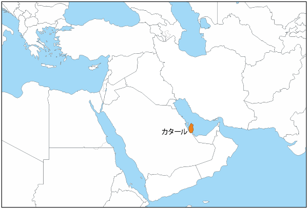 カタールの国旗と地図