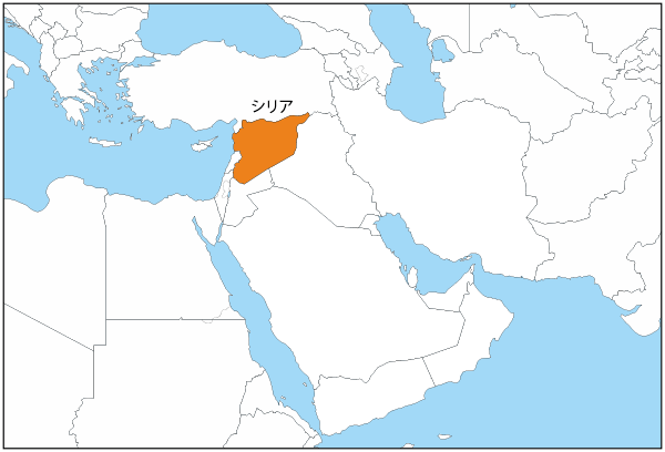 シリアの国旗と地図