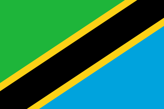 タンザニアの国旗と地図