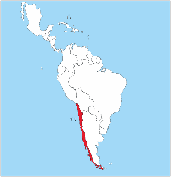 チリの国旗と地図