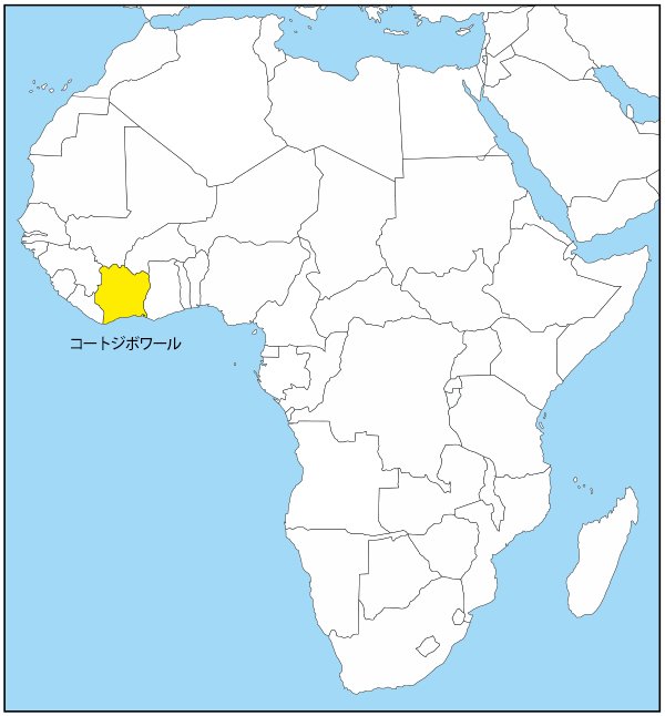 コートジボワールの国旗と地図