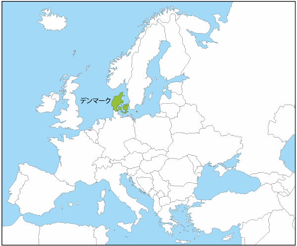 デンマークの国旗と地図