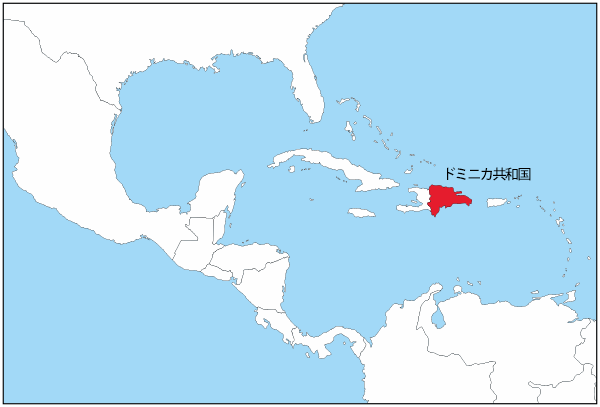 ドミニカ共和国の国旗と地図
