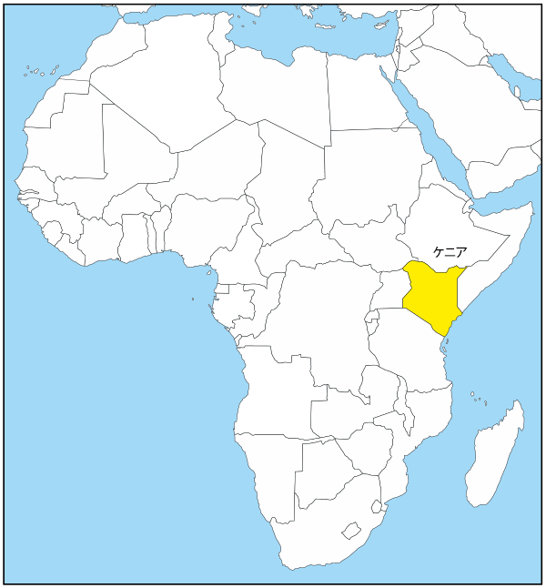 ケニアの国旗と地図