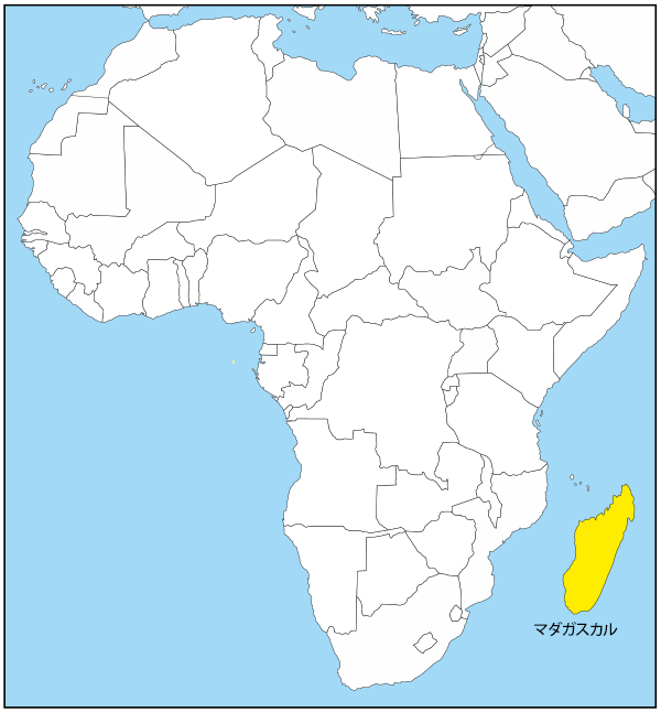マダガスカルの国旗と地図