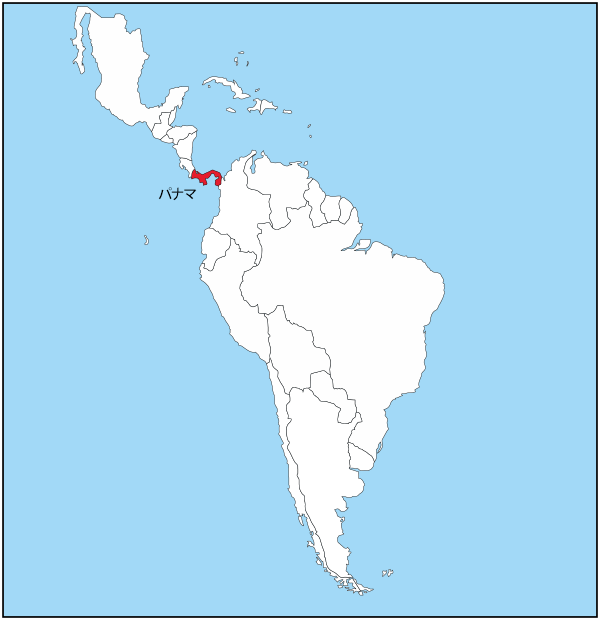 パナマの国旗と地図