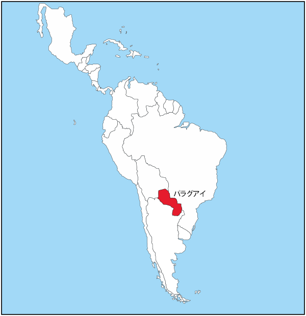 パラグアイの国旗と地図