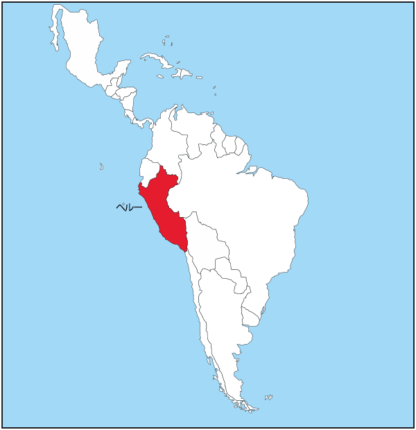 ペルーの国旗と地図