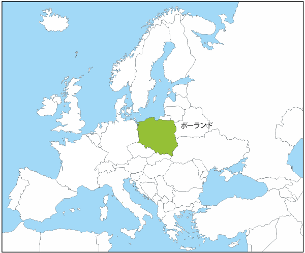 ポーランドの国旗と地図