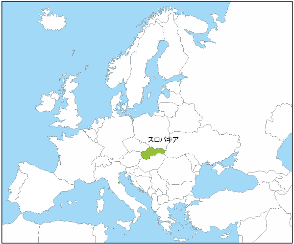 スロバキアの国旗と地図