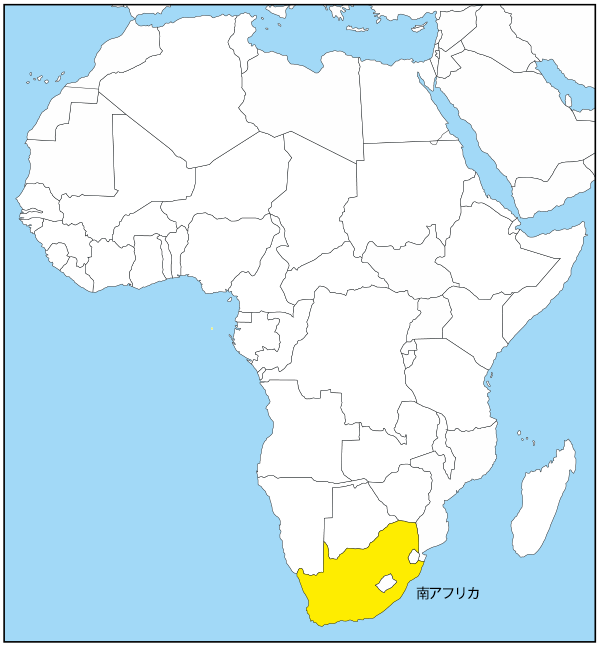 南アフリカの国旗と地図