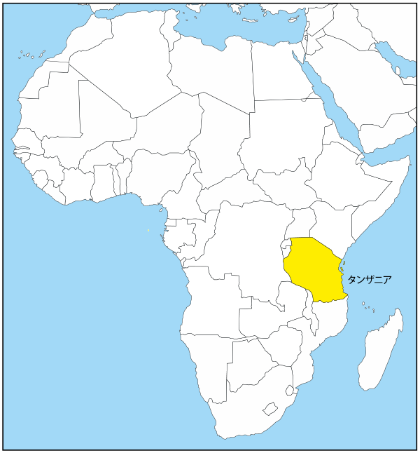 タンザニアの国旗と地図