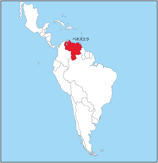 ベネズエラの国旗と地図