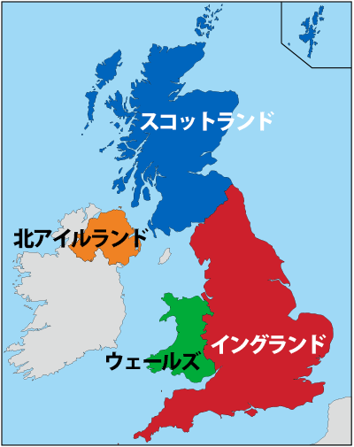 イギリスの国旗と地図