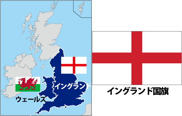 イギリスの国旗と地図